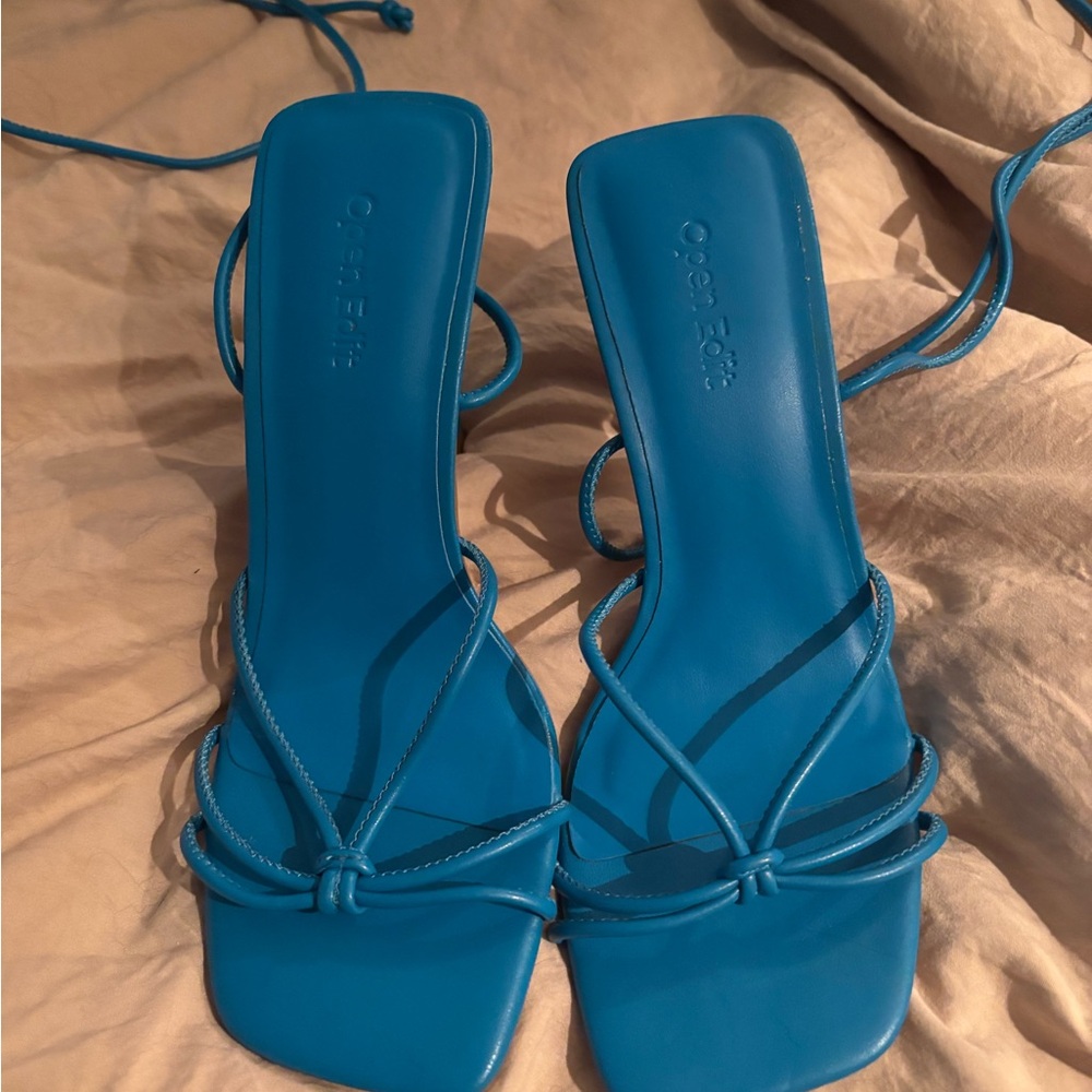 Open Edit Women's Vibrant Blue Strappy Heels
